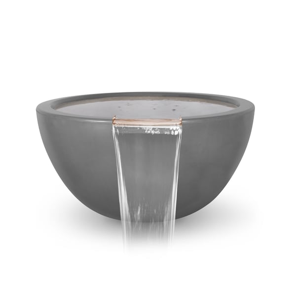 The Outdoor Plus 30 Round Luna Water Bowl - GFRC Concrete - Natural Gray - OPT-LUNWO30-NGY - main
